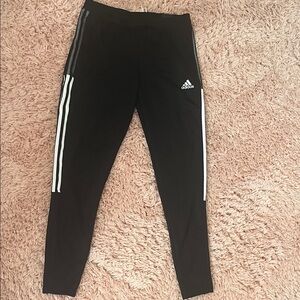 adidas Women's Black Joggers with White Stripes